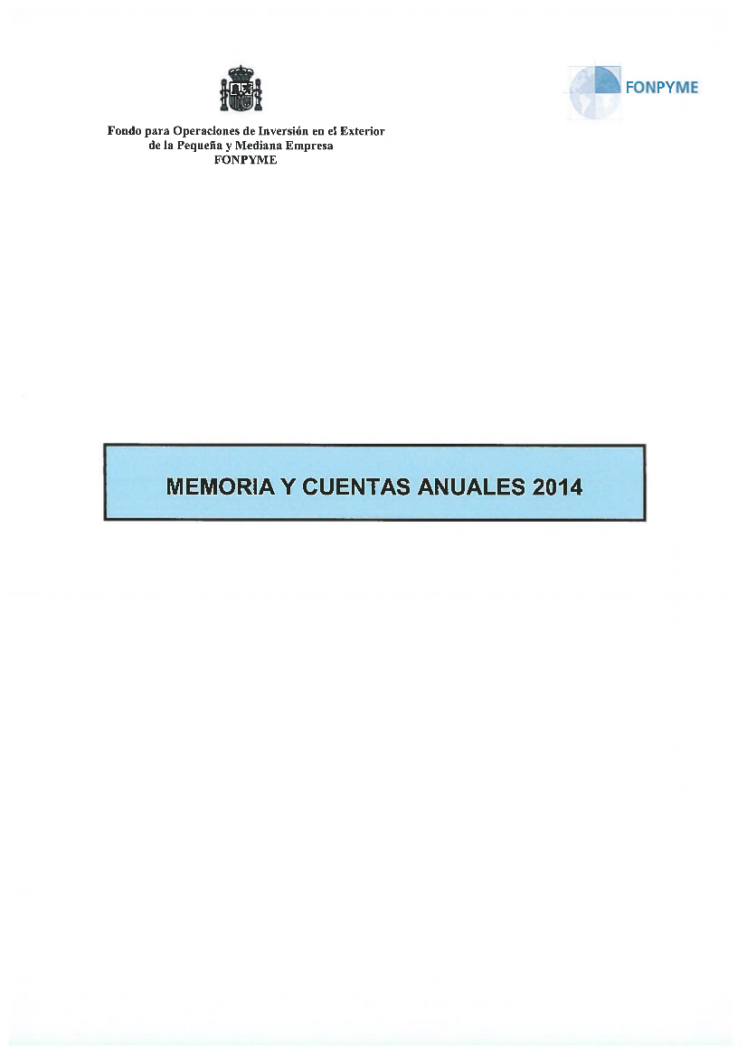 Portada Cuentas FONPYME 2014 COFIDES