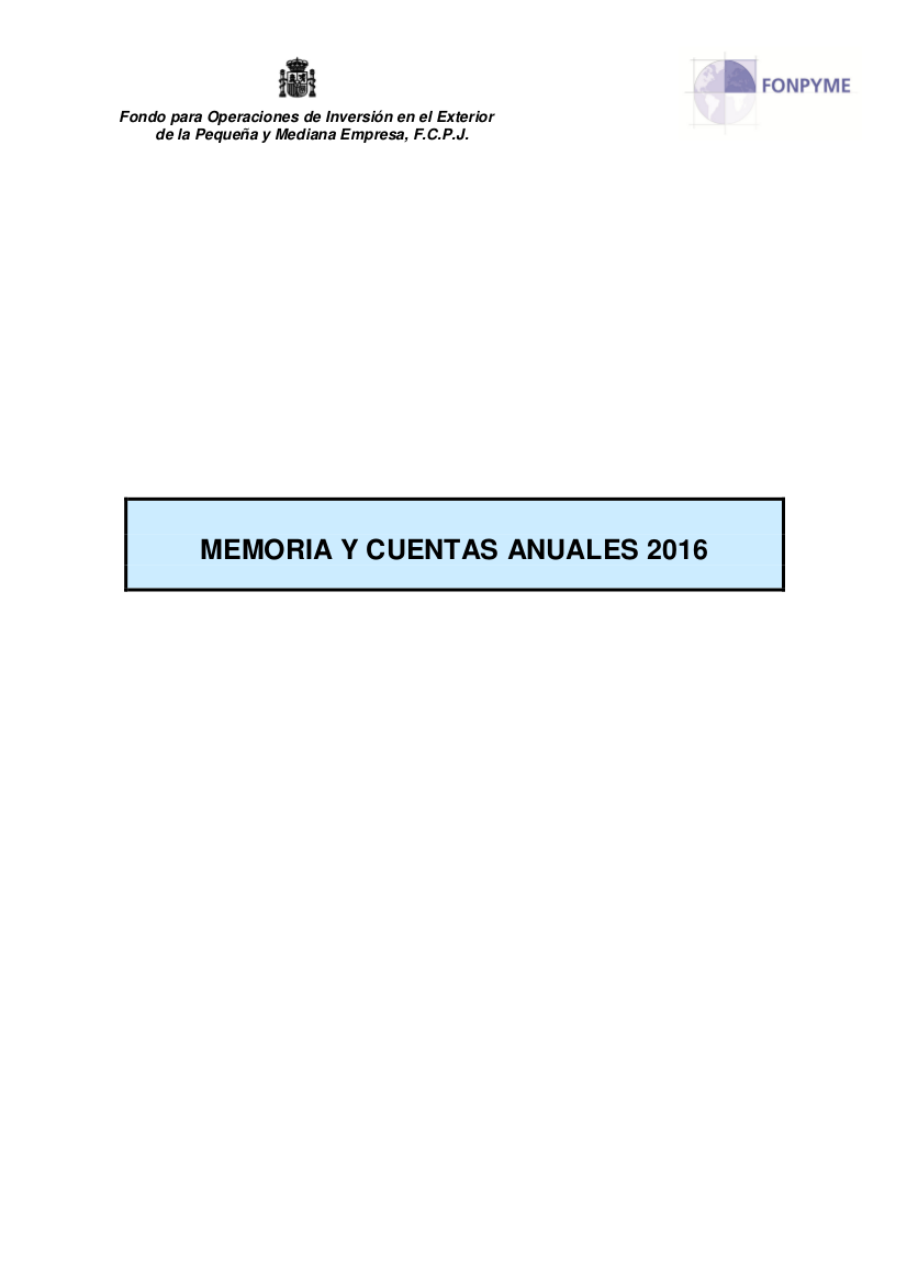 Portada Cuentas FONPYME 2016 COFIDES