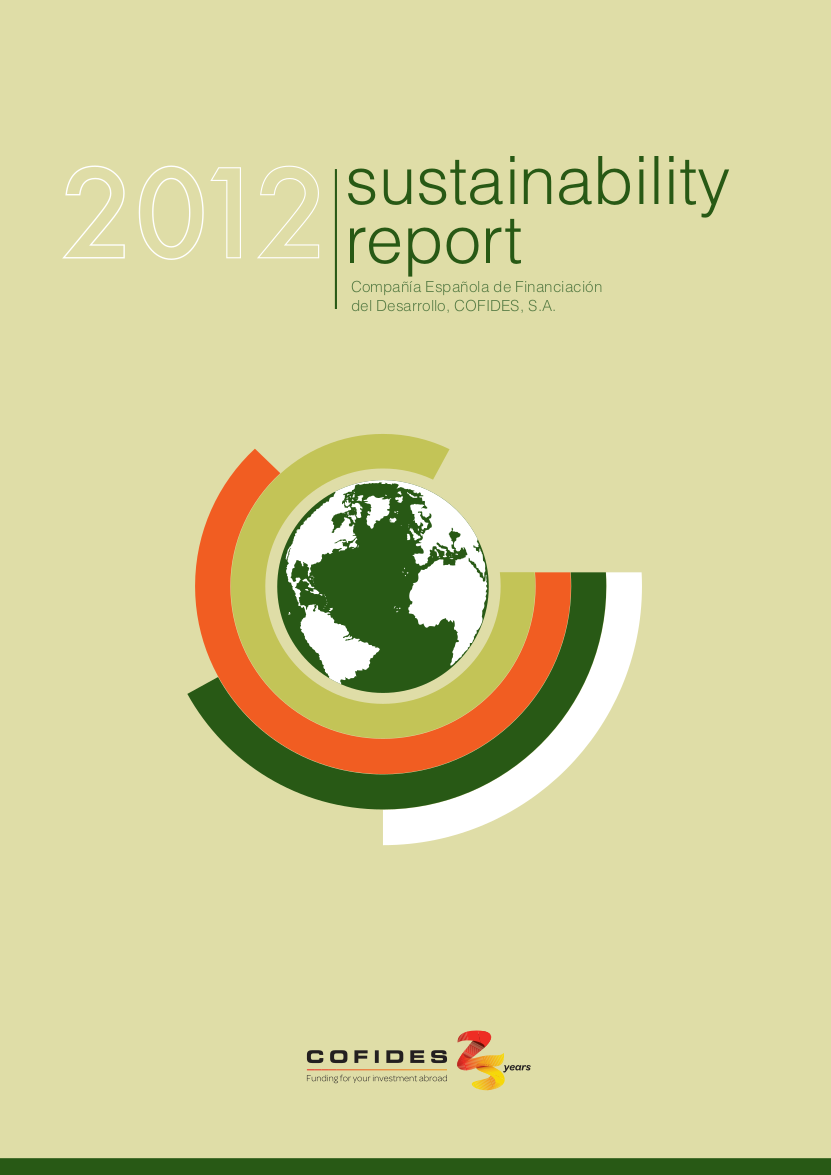 Front cover of the 2012 COFIDES Sustainability Report