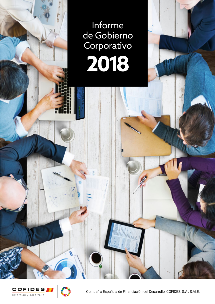 Imagen de la portada del Informe Gobierno Corporativo 2018 COFIDES