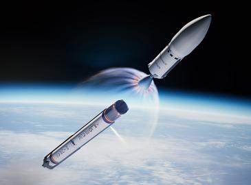 Image of a space rocket in flight.