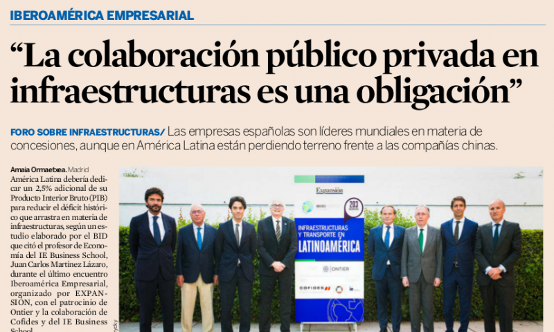 Imagen del artículo "La colaboración público privada en infraestructuras es una obligación" publicado en Expansión