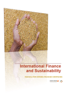 Cover page of 'International Finance and Sustainability. Manual for COFIDES-financed companies'